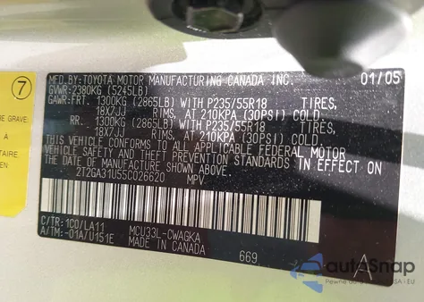 2005 Lexus Rx 330 из США, поврежденный, VIN 2T2GA31U55C026620